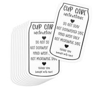 Sureio 200 Pieces Tumbler Cup Cards, Cup Care Instructions Cards, Tumbler Care Card, Mug Insert for Business, Customer Directions Card, Online Shop Package Insert(Simple Style)