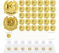 Sureio 2026 Graduation Pins Souvenir Bulk 1 Inch Student Excellence Lapel Pin with Card Organza Bag Graduation Recognition Gifts for Student, Teacher, Congrats Grad Party, One Size, Zinc, zinc alloy