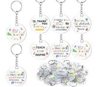 Sureio 24 Pcs Christmas Teacher Gifts Bulk Teacher Appreciation Gift Keychains from Students for Christmas Party Favors, Multicolor, Transparent, 5 x 5 cm