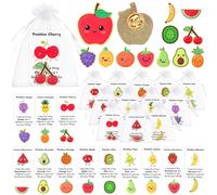 Sureio 24 Sets Employee Appreciation Gifts Positive Fruit Enamel Pins | Inspirational Affirmation Cards, Organza Bags, Motivational Cute Funny Fruit Brooches, Thank You Gifts, for Employee Coworker
