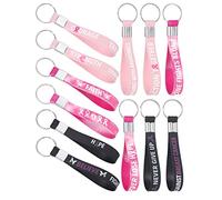 Sureio 36 Pcs Breast Cancer Keychain Bulk Breast Cancer Awareness Accessories Keychain Silicone Gifts for Women, approx. 202 x 20 mm, Silicone