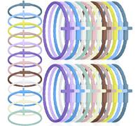 Sureio 36 Pcs Silicone Cross Bracelets Bulk Christian Jesus Bracelets Colorful Stackable Rubber Wrist Accessories Jewelry Friendship Gift Gift for Religious Easter Women Men, about diameter 2.68