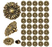 Sureio 50/100 Pcs Sunflower Lapel Pin Vintage Bronze Flower Brooch, 0.98