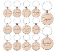 Sureio Christian Easter Keychains Bulk Bible Keychains Religious Baptism Favors First Communion Gifts for Women Men Church, Wood Color, about 1.57 inches