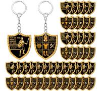 Sureio Christian Gifts Put on The Whole of God Keychain, Main Gold, Black, about 1.77 inches in diameter, 0.08 inch in thickness