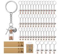 Sureio Mustard Seed Keychain Mustard Seed Faith Gifts Sets Include Keychain Card for Christian Religious Men Women(No Seeds), Multi, One Size