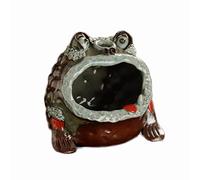 SUREK Elegant Ceramics Ashtray Accessories 12.5 x 13 cm / 5.1 x 4.9 in Cigar Rest No wind and no smoke Cigar toad shape Home ornaments easy to use