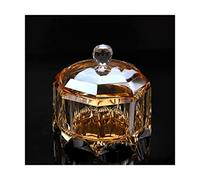SUREK Elegant Crystal Glass Ashtray with Lid, Anti-Flying Ash, Multi-Purpose Storage, Minimalist Style, Transparent