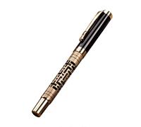 SUREK Metal Pens Vintage Smooth Gel Roller Pens Optimal Flow No Skips For Journaling Note Taking Cute Office School(Brown+5 refills)