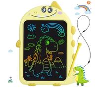 surekuo LCD Writing Tablet for Kids, 10 inch Doodle Board, Dinosaur Shaped Toddler Educational Travel Toys for 2 3 4 5 6 Boys and Girls Christmas Birthday Gifts Drawing Board for Toddlers Yellow