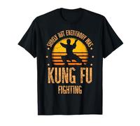 Surely Not Everybody Kung Fu Fighting Kung Fu Fighter T-Shirt - Girls' Classic Fit Black Martial Arts T-Shirt - Small