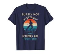 Surely Not Everybody was Kung Fu Fighting Vintage Men T-Shirt, Men, Navy Blue, X-Large