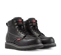 SUREWAY Mens Heavy Duty Steel / Composite/Soft 6" Work Boots with Goodyear Thread, Extremely Comfortable & Durable, Oil-Resistant/Anti-Slip, Thick Leather, Sole with, Black Soft Toe, 8.5 UK