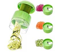 SUREWIN Spiralizer for Vegetables, Zucchini Noodles Spaghetti, 3 in 1 Spiralizers, Cucumber Cutter for Spaghetti, Courgette Spiralizer, Spiral Cutter, Vegetable Slicer-Green