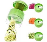 SUREWIN Spiralizer for Veggies, 3 in 1 Handheld Spiralizer Vegetable Slicer, Veggie Spiral Cutter Zucchini Spaghetti Maker Zoodle Maker Adjustable Spiral Slicer, Green