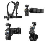 SUREWO 4 in 1 DJI Osmo Pocket 3 Accessories Kit,Quick Release Chest Mount Harness/Quick Release Head Strap Mount/ 360°Rotating Wrist Strap/Quick Clip Mount with Expansion Adapter (Set 1)