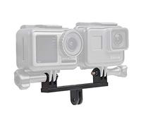 SUREWO Aluminum Dual Mount,Twin Adapter Mount Compatible with GoPro Hero 13 12 11 10 9 8 7 6 5 Black,APEMAN/AKASO/DJI Omso Action 5 Pro/4/3 and More
