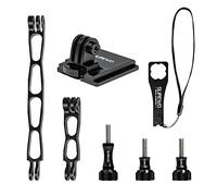 SUREWO Aluminum NVG Helmet Mount Compatible with Go pro Hero 13 Black,GoPro Hero 12/11/10/9/8/7/(2018)/6/5 Black,DJI Osmo Action 6/5 pro/4/3/2 and Most Action Cameras(NVG+Extension Arm Set)