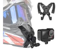 SUREWO DJI Action 6 Helmet Chin Mount, Motorcycle Chin Strap Attachment with Extension Arm Dirt Bike Holder Compatible with GoPro Hero 13/12/11/10,DJI Osmo Action 6 2 3 4 5 pro