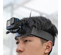 SUREWO New Quick Release Head Strap Mount for Go pro,Adjustable Wearing Head Belt Compatible with DJI Osmo Action 5 Pro/4/3/2, Go Pro Hero 13/12/11/10/9/8/7/6/5 Black,Insta 360 and More