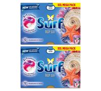 Surf 3 In 1 Laundry Washing Detergent Capsules Deep Sea, 102 Washes, 2Pk