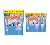 Surf 3 in 1 Laundry Washing Detergent Capsules Deep Sea, 153 W