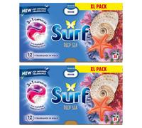 Surf 3 In 1 Laundry Washing Detergent Capsules Deep Sea, 72 Washes, 2Pk