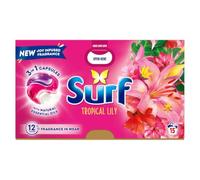 Surf 3 in 1 Laundry Washing Detergent Capsules Tropical Lily 15 washes