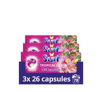 Surf 3-in-1 Laundry Washing Detergent Capsules Tropical Lily 3 x 26 Washes