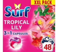 Surf 3 in 1 Laundry Washing Detergent Capsules Tropical Lily 48 washes