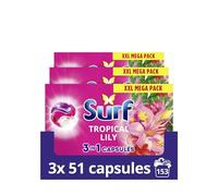 Surf 3 in 1 Laundry Washing Detergent Capsules Tropical Lily 51 Washes