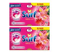 Surf 3 In 1 Laundry Washing Detergent Capsules Tropical Lily, 72 Washes, 2Pk