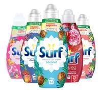 Surf 4 Concentrated Laundry Detergent Liquid 648ml 24 Washes Each Long-Lasting Fresh Fragrance Deep Sea Minerals, Coconut Bliss, Watermelon Breeze, Peony & Rose, Essential Oils