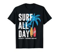 Surf All Day in Hawaii Sunset Beach Value Graphic T-Shirt