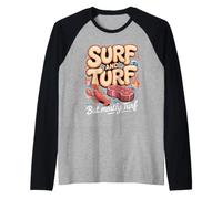 Surf and Turf but Mostly Turf Steak Beef BBQ Raglan Baseball Tee