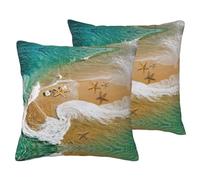 Surf Beach Starfish Print Throw Pillow Covers, Couch Pillow Covers, Decorative Pillow Covers For Sofa, Living Room