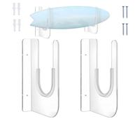 Surf Board Wall Mounts Horizontal Clear Acrylic Floating Organizer | Surfboard Wall Mount Rack for Snowboards Skateboards Garage Living Room Bedroom Store