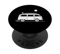 Surf Camper Van Minimal Beach Road Trip Graphic Design PopSockets Adhesive PopGrip