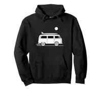 Surf Camper Van Minimal Beach Road Trip Graphic Design Pullover Hoodie