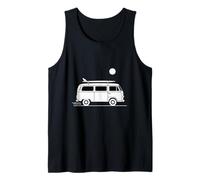 Surf Camper Van Minimal Beach Road Trip Graphic Design Tank Top