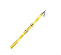Surf Casting Fishing Rod with Carbon Fiber Construction, Telescopic Range 1.8m to 2.7m, Responsive Tip and Smooth Line-Guiding Rings (2.4 Golden)