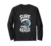 Surf Chill Repeat Turtle Sunset Sea Long Sleeve T-Shirt