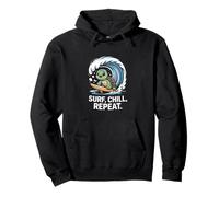 Surf Chill Repeat Turtle Sunset Sea Pullover Hoodie