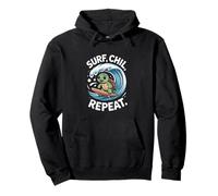 Surf Chill Repeat Turtle Sunset Sea Pullover Hoodie