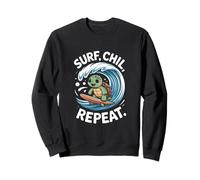 Surf Chill Repeat Turtle Sunset Sea Sweatshirt