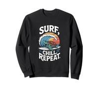 Surf Chill Repeat Turtle Sunset Sea Sweatshirt