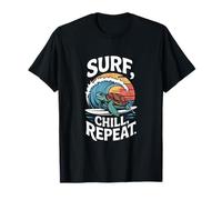 Surf Chill Repeat Turtle Sunset Sea T-Shirt