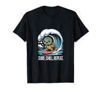 Surf Chill Repeat Turtle Sunset Sea T-Shirt