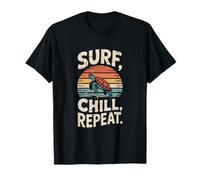 Surf Chill Repeat Turtle Sunset Sea T-Shirt