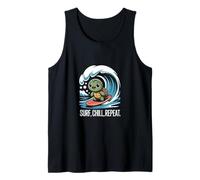 Surf Chill Repeat Turtle Sunset Sea Tank Top